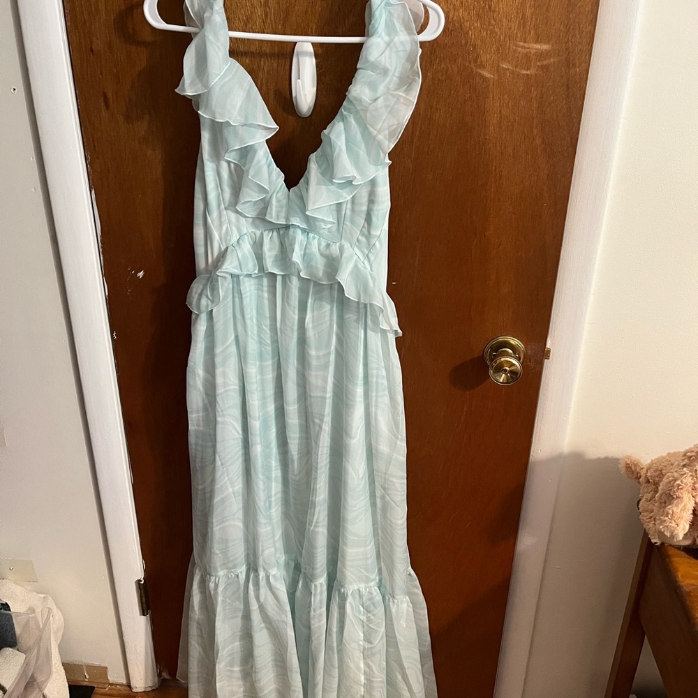 NWT Abercrombie Ruffle Midi Open back dress